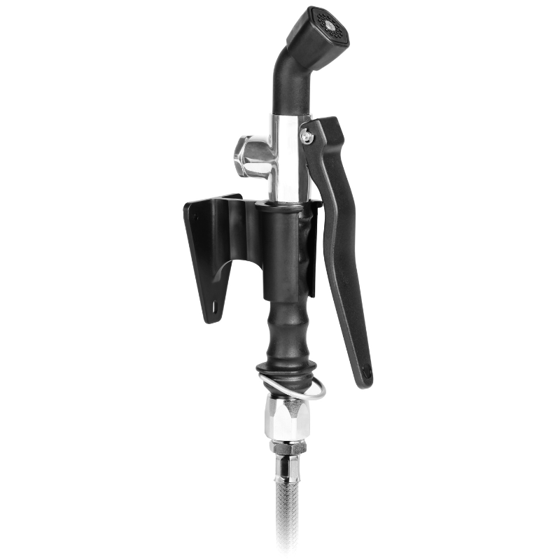 Rokas dušas galva ar elastīgu šļūteni un turētāju