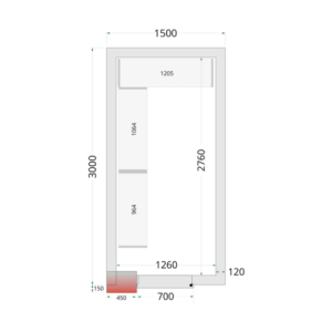 Negatīvā aukstuma kamera TEFCOLD - 1500x3000 | Optimāla izolācija, praktiskums un kvalitāte.