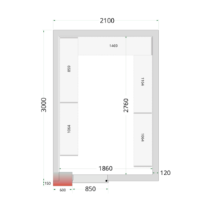 Negatīvā aukstuma kamera TEFCOLD - 2100 x 3000 : Optimāla svaigu produktu saglabāšana