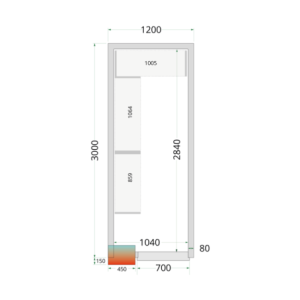 Pozitīvā aukstuma kamera TEFCOLD - 1200x3000 | Optimizēts dzesēšanas risinājums profesionāliem pavāriem