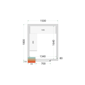 Pozitīvā aukstuma kamera - 1500 x 1800 | TEFCOLD | Optimizēta un praktiska pārtikas un dzērienu uzglabāšana