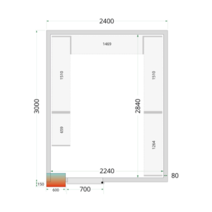Pozitīva aukstā kamera - 2400 x 3000 TEFCOLD | Efektīva un pieejama pārtikas uzglabāšana
