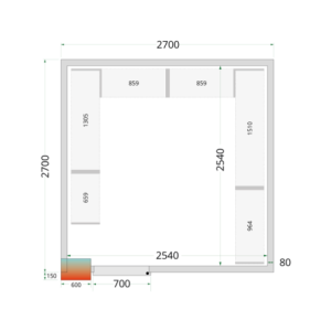 Chambre Froide Positive TEFCOLD - 2700x2700 | Profesionāla Atdzesēta Uzglabāšana