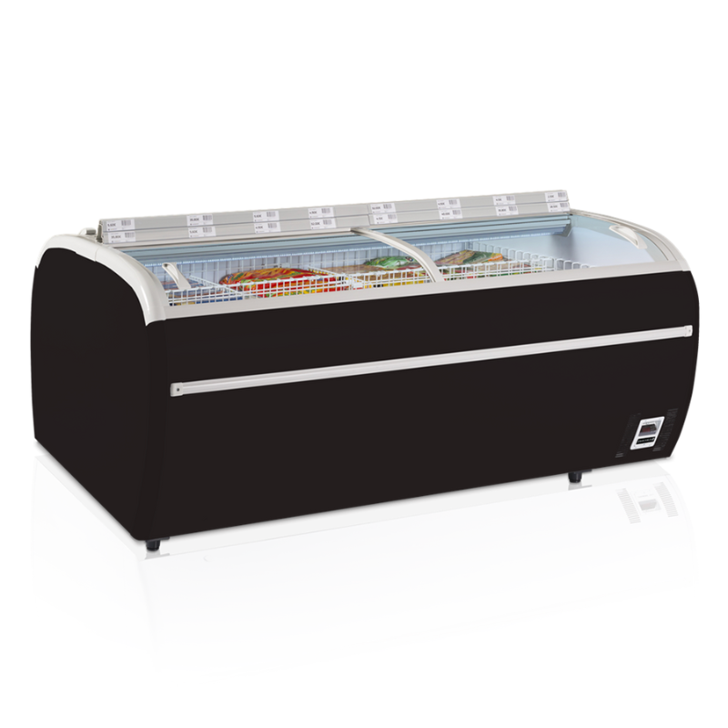 Freezer 2 Curved Glass Lids Black 1255 L TEFCOLD TWIN 220B-F | LED Lighting Freezer 2 Curved Glass Lids Black 1255 L TEFCOLD TWIN 220B-F | LED Lighting