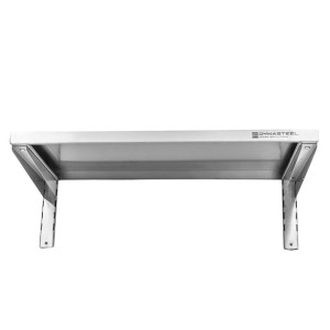 Nerūsējošā tērauda sienas plaukts uz kronšteiniem - L 800 x P 400 mm | Dynasteel