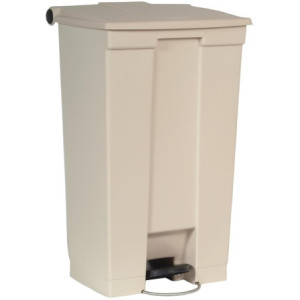 Bežs 87L Rubbermaid pedāļa konteiners: Izturība un higiēna