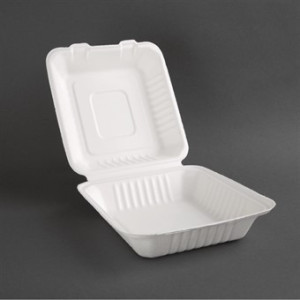 Kompostējamas Bagasse kastes 223mm - 200 gabalu komplekts, ekoloģiski atbildīgas