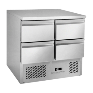 Table Refridžerators Pozitīvs - 4 Atvilktnes GN 1/2 - Dynasteel