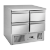 Table Refridžerators Pozitīvs - 4 Atvilktnes GN 1/2 - Dynasteel