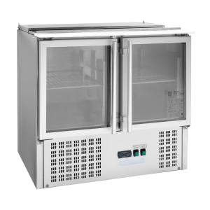 Saladette Compacte - 2 Stiklotas Durvis ar Atveramu Jumtu - Dynasteel