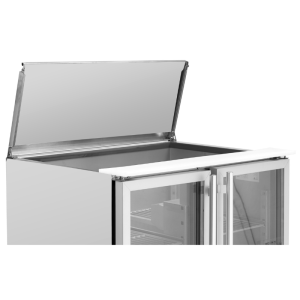 Saladette Compacte - 2 Stiklotas Durvis ar Atveramu Jumtu - Dynasteel