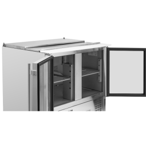 Saladette Compacte - 2 Stiklotas Durvis ar Atveramu Jumtu - Dynasteel