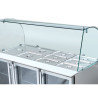 Saladette Refrigerators 4 GN 1/1 - 3 Stikla Durvis - Dynasteel