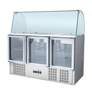 Saladette Refrigerators 4 GN 1/1 - 3 Stikla Durvis - Dynasteel