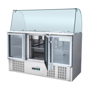 Saladette Refrigerators 4 GN 1/1 - 3 Stikla Durvis - Dynasteel