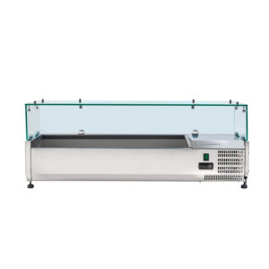 Saladette ar stiklotu vitrīnu 5 x GN 1/4 - Dynasteel