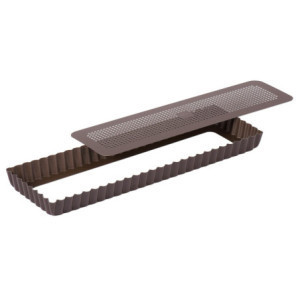 Rievots perforēts nelīpošs tartes veidnis - 350x110mm