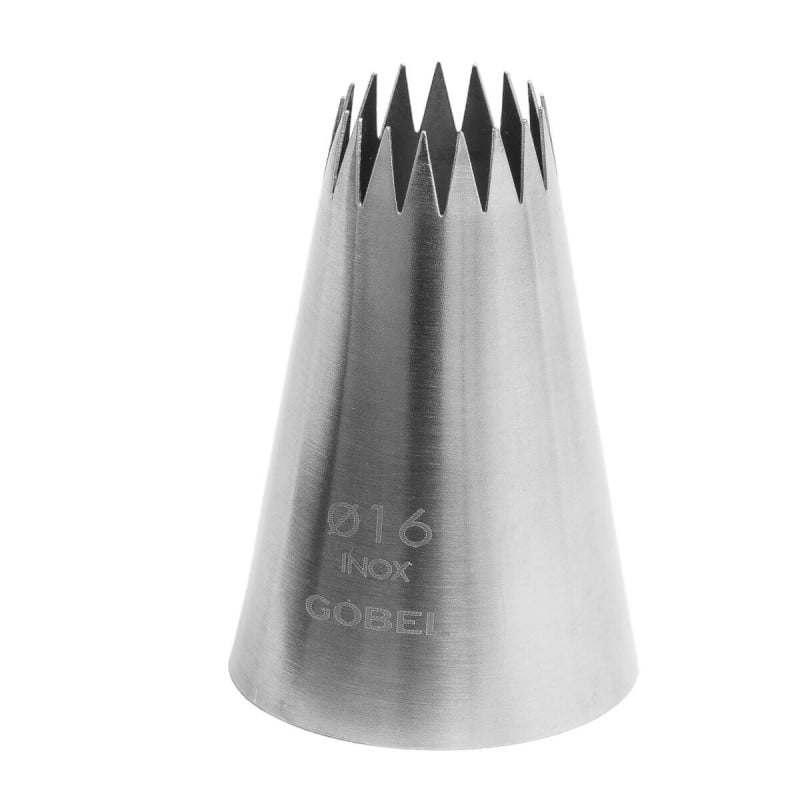 Douille maziem cepumiem nerūsējošais tērauds 17 zobi ⌀16 mm Gobel - Konditorejas piederums Douille maziem cepumiem nerūsējošais tērauds 17 zobi ⌀16 mm Gobel - Konditorejas piederums