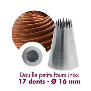 Douille maziem cepumiem nerūsējošais tērauds 17 zobi ⌀16 mm Gobel - Konditorejas piederums