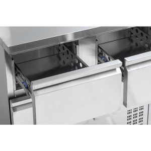 Table Refridžerators Pozitīvs - 4 Atvilktnes GN 1/2 - Dynasteel