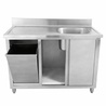 1 Bowl Sink Unit with Backsplash and Bin - 1200 x 600 mm - Dynasteel
