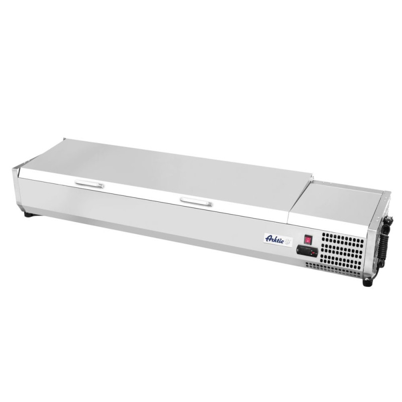 Refrigerētais vitrīns ar nerūsējošā tērauda vāku - 9 x GN 1/3 Refrigerētais vitrīns ar nerūsējošā tērauda vāku - 9 x GN 1/3