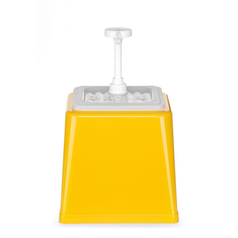Mērces izdalītājs ar sūkni - dzeltena - 2,5 L - Hendi