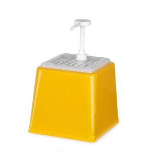 Mērces izdalītājs ar sūkni - dzeltena - 2,5 L - Hendi
