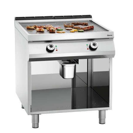 Plāksne Snacker platums 800 mm - 1/2 gluda 1/2 rievota - Elektriska