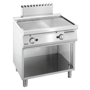 Plīts virsma 1/2 Gluda, 1/2 Rievota Platums 800 - Gāze