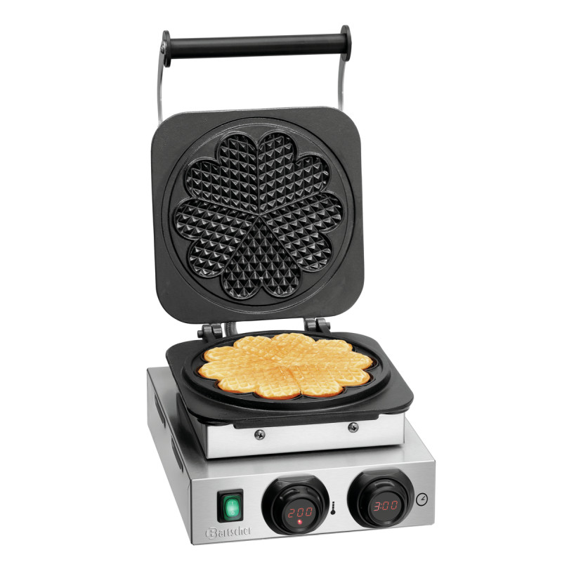 Professional Waffle Maker - 5 Heart-Shaped Waffles - Bartscher Professional Waffle Maker - 5 Heart-Shaped Waffles - Bartscher
