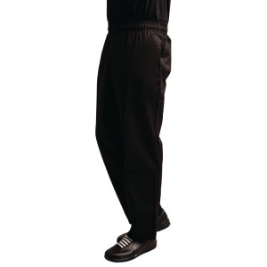 Ērti melni virtuves bikses Easyfit ar Teflon apstrādi - izmērs XS - Whites Chefs Clothing - Fourniresto
