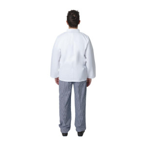 Vegas baltās kokvilnas virtuves jaka ar garām piedurknēm - XL izmērs - Whites Chefs Clothing - Fourniresto