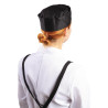 Melns virtuves cepure no polikotona - L izmērs 61 cm - Whites pavāru apģērbs - Fourniresto