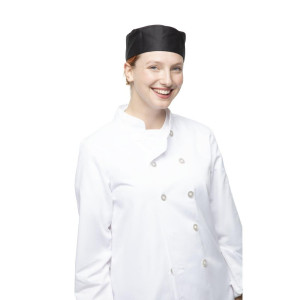 Melns virtuves cepure no polikotona - L izmērs 61 cm - Whites pavāru apģērbs - Fourniresto