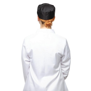 Melns virtuves cepure no polikotona - L izmērs 61 cm - Whites pavāru apģērbs - Fourniresto