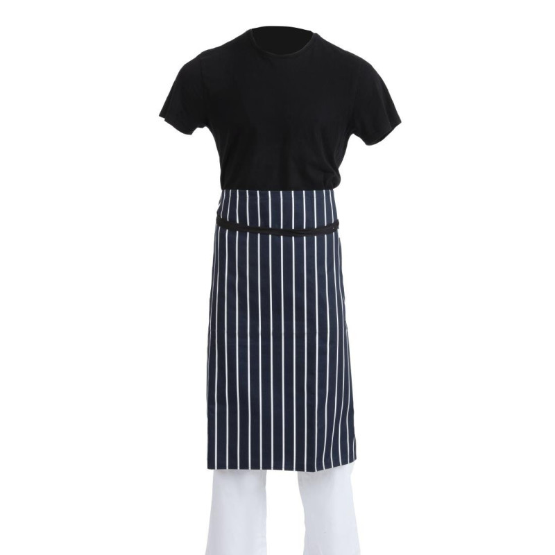 Blue and White Striped Kitchen Apron 760 x 920 mm - Whites Chefs Clothing - Fourniresto Blue and White Striped Kitchen Apron 760 x 920 mm - Whites Chefs Clothing - Fourniresto
