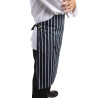 Pagar Bavette Extra Long Bez kabatas, jūras un baltās svītrās - Whites Chefs Clothing - Fourniresto