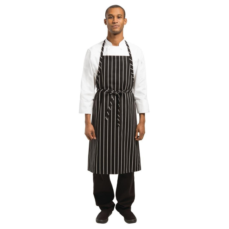 Premiums austiņas Bavette ar melnbaltām svītrām - Chef Works - Fourniresto Premiums austiņas Bavette ar melnbaltām svītrām - Chef Works - Fourniresto