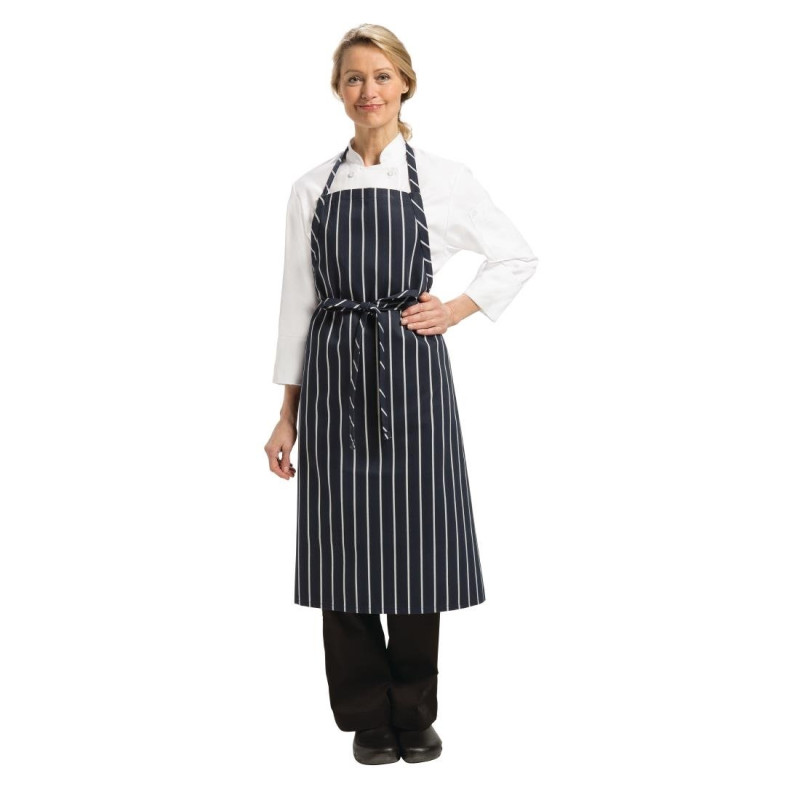Zilganbalts Bavete Premium audums ar baltām un zilām svītrām - Chef Works - Fourniresto Zilganbalts Bavete Premium audums ar baltām un zilām svītrām - Chef Works - Fourniresto