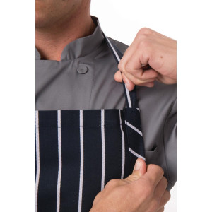 Zilganbalts Bavete Premium audums ar baltām un zilām svītrām - Chef Works - Fourniresto