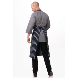 Zilganbalts Bavete Premium audums ar baltām un zilām svītrām - Chef Works - Fourniresto
