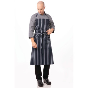 Zilganbalts Bavete Premium audums ar baltām un zilām svītrām - Chef Works - Fourniresto
