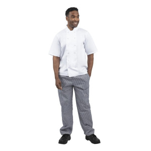 Vegas maisāmais virtuves bikses ar maziem zilbaltiem rūtiņiem - izmērs XS - Whites Chefs Clothing - Fourniresto
