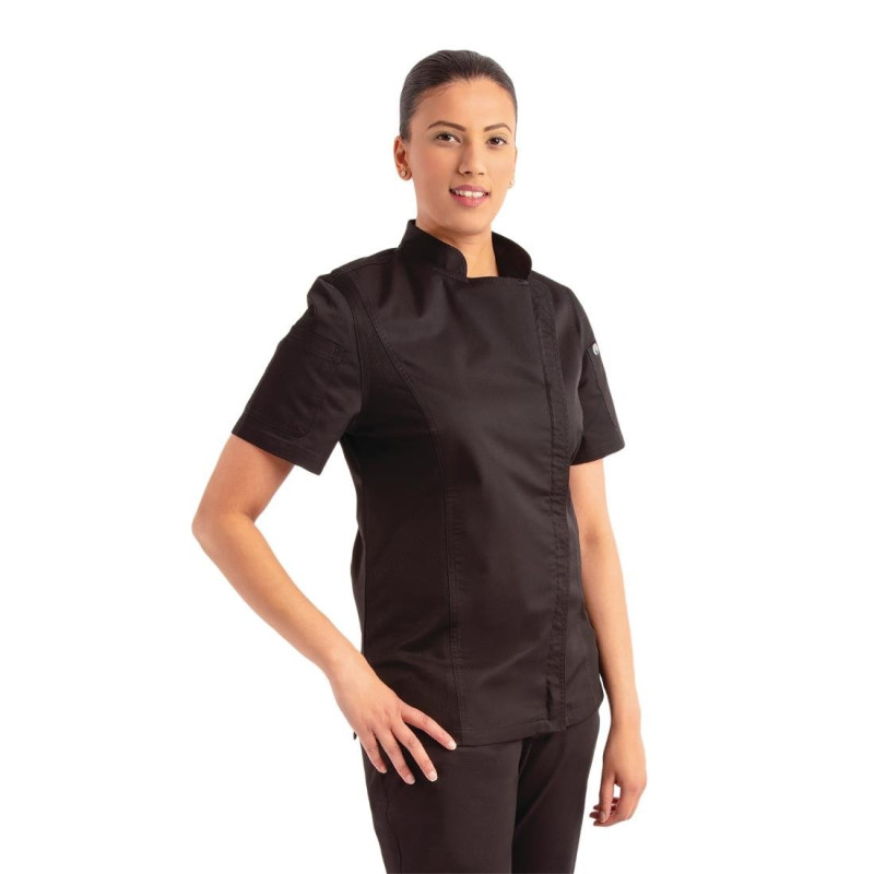 Black Zippered Kitchen Jacket for Women Springfield - Size S - Chef Works - Fourniresto Black Zippered Kitchen Jacket for Women Springfield - Size S - Chef Works - Fourniresto
