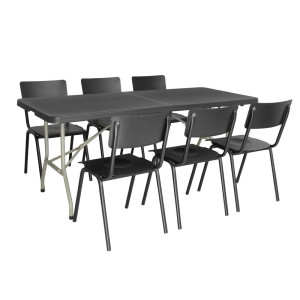 Saliekamā galds melns 180 cm centrā - Bolero - Fourniresto