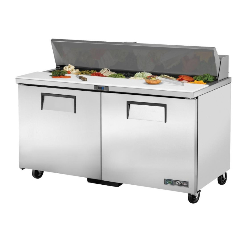 Comptoir de Préparation en Inox 2 Portes 439 L - TRUE - Fourniresto Comptoir de Préparation en Inox 2 Portes 439 L - TRUE - Fourniresto