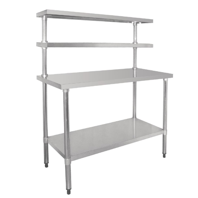 Table Inox Avec 2 Étagères Supérieures 1800 X 600 Mm - Vogue - Fourniresto Table Inox Avec 2 Étagères Supérieures 1800 X 600 Mm - Vogue - Fourniresto