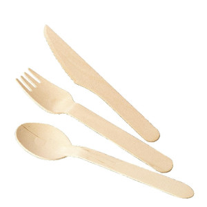 Desserta karote no bioloģiski sadaloša koka 166 mm - 100 gabalu komplekts - Fiesta Green - Fourniresto