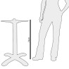 Galds ar kvadrātveida kājām, kāpņu efektu, no lietotas dzelzs, 425 x 720 mm - Bolero - Fourniresto